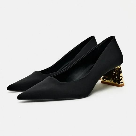 ZARA GOLD HEELED SHOES - Picture 3 of 4